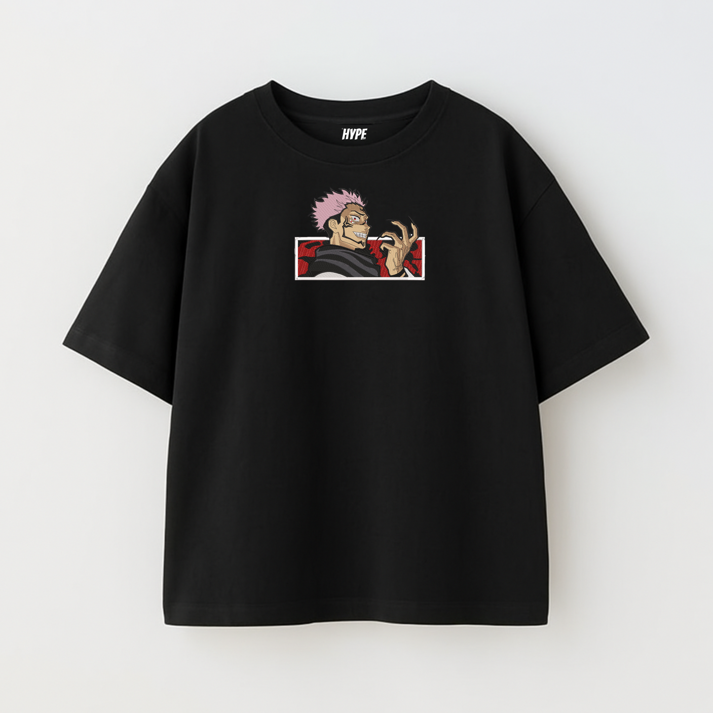 LAUGHING SUKUNA EMBROIDERED T-SHIRT