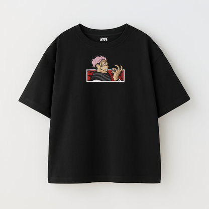 LAUGHING SUKUNA EMBROIDERED T-SHIRT