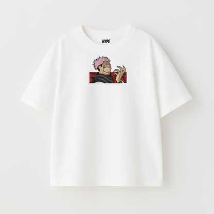 LAUGHING SUKUNA EMBROIDERED T-SHIRT