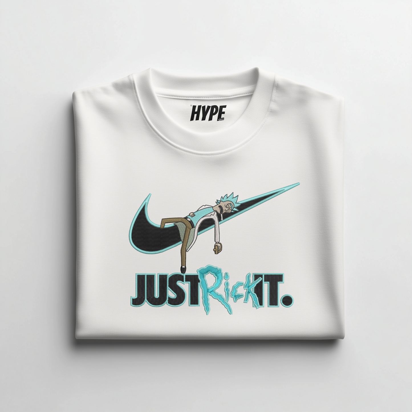 JUST RICK IT EMBROIDERED T-SHIRT