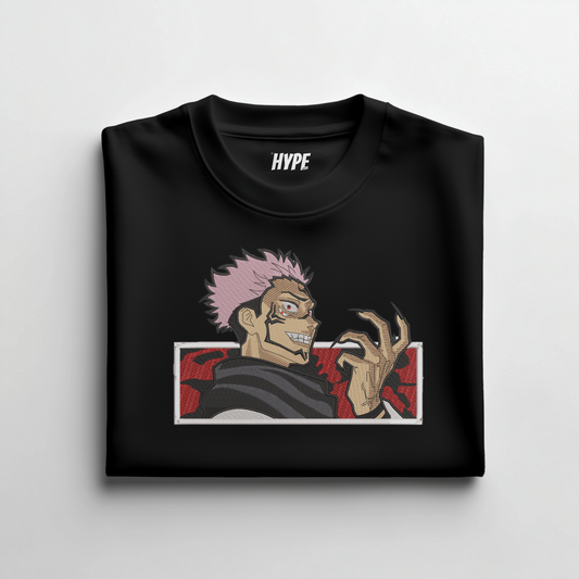 LAUGHING SUKUNA EMBROIDERED T-SHIRT
