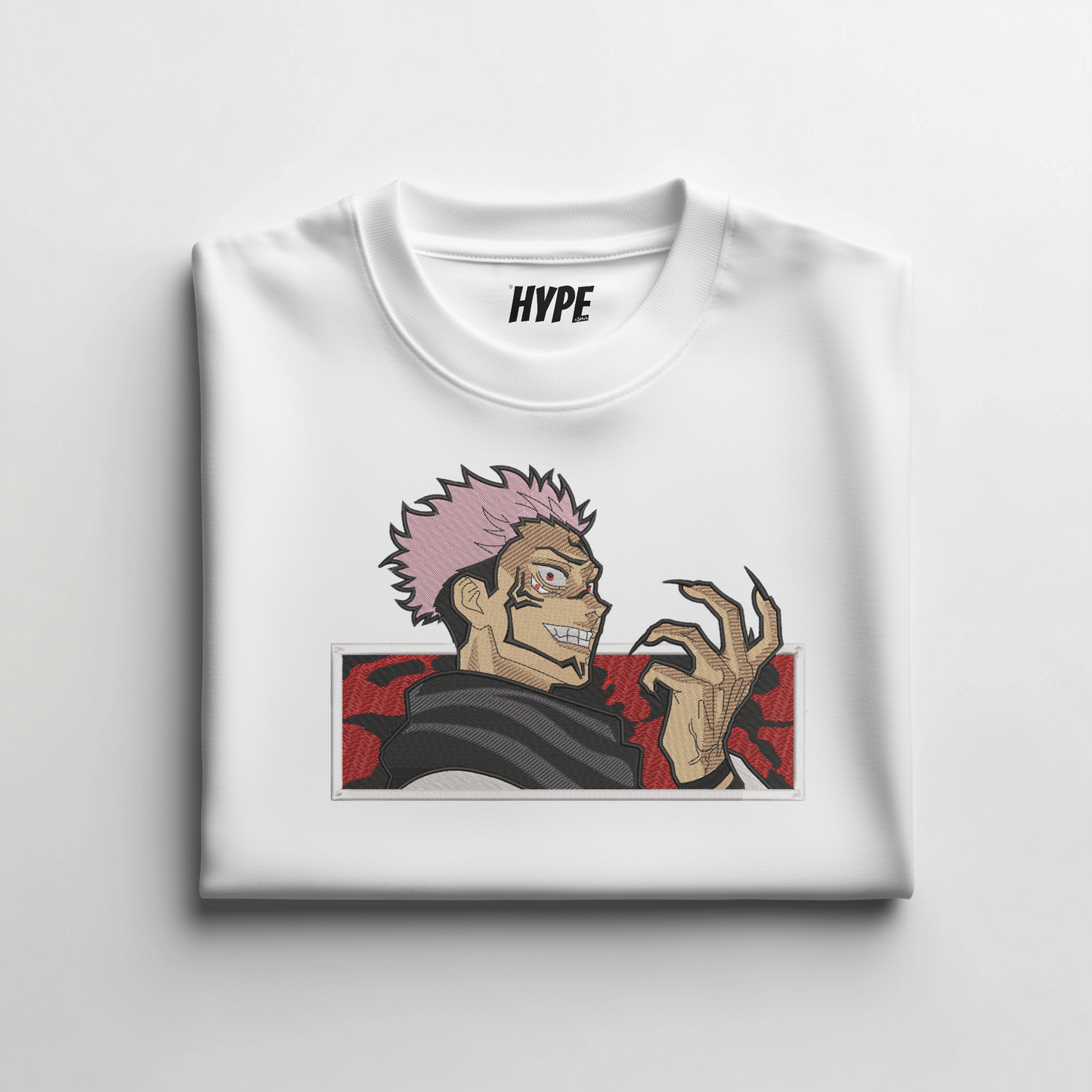 LAUGHING SUKUNA EMBROIDERED T-SHIRT
